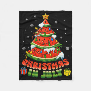 Christmas In July Watermelon Xmas Tree Summer Men  Fleece Blanket