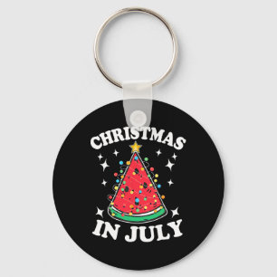 Christmas In July Watermelon Xmas Tree Summer Men Key Ring