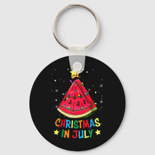 Christmas In July Watermelon Xmas Tree Summer Men Key Ring