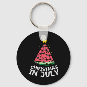Christmas In July Watermelon Xmas Tree Summer Men Key Ring