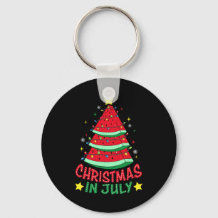 Christmas In July Watermelon Xmas Tree Summer Men  Key Ring