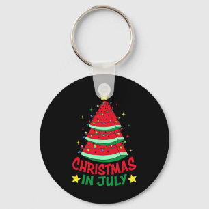 Christmas In July Watermelon Xmas Tree Summer Men  Key Ring