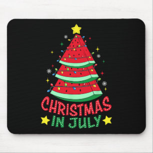 Christmas In July Watermelon Xmas Tree Summer Men  Mouse Pad