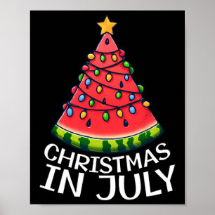 Christmas In July Watermelon Xmas Tree Summer Men Poster