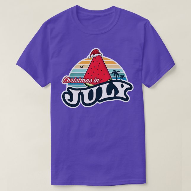 Christmas In July Watermelon Xmas Tree Summer T-Shirt (Design Front)