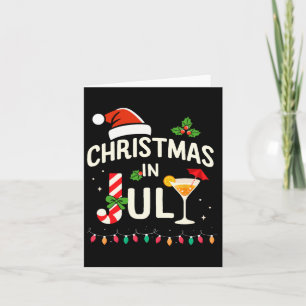 Christmas In July With Candy Cane For Summer Beach Card