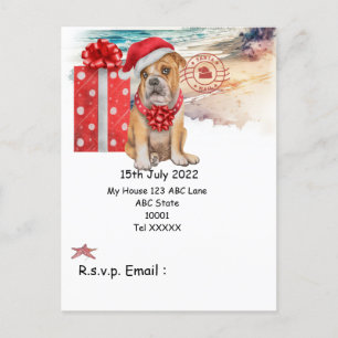 Christmas in July with Dog Santa Claus Postcard