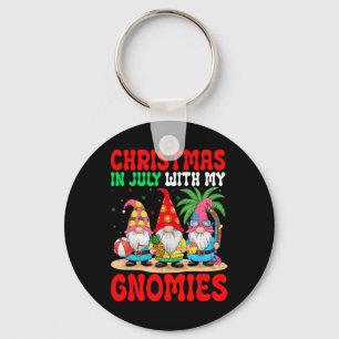 Christmas In July With My Gnomies Festive Summer B Key Ring