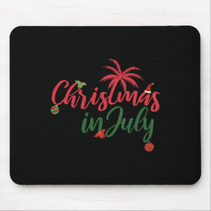 Christmas In July With Palm Trees And Ornaments Mouse Pad