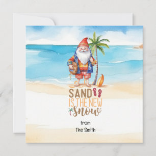 Christmas in July with SANTA CLAUS on the beach  Holiday Card