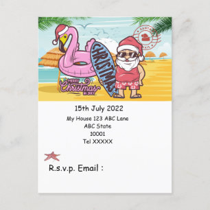 Christmas in July with SANTA CLAUS Postcard