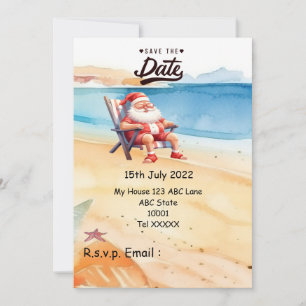 Christmas in July with SANTA CLAUS Save the date   Invitation