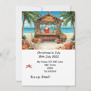Christmas in July with SANTA CLAUS Save the date  Invitation
