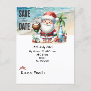 Christmas in July with SANTA CLAUS Save the date Postcard