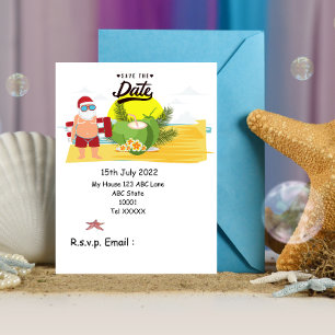 Christmas in July with SANTA CLAUS Save the date   Postcard