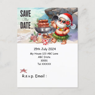 Christmas in July with SANTA CLAUS Save the date Postcard