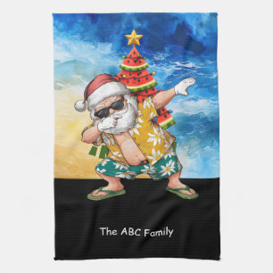 Christmas in July with SANTA CLAUS Tea Towel