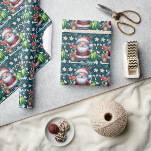 Christmas in July with SANTA CLAUS Wrapping Paper