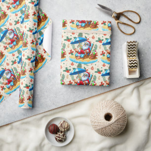 Christmas in July with SANTA CLAUS Wrapping Paper