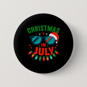 Christmas In July With Sungles For Summer Beach Xm 6 Cm Round Badge