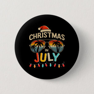 Christmas In July With Vintage Sungles For Summer 6 Cm Round Badge