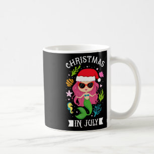 Christmas In July Women Girls Mermaid Beach Summer Coffee Mug