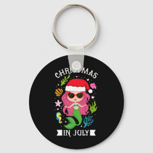 Christmas In July Women Girls Mermaid Beach Summer Key Ring