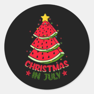 Christmas In July Women Men Kids Watermelon Xmas T Classic Round Sticker