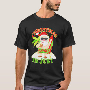 Christmas In July Xmas Santa Surfboard Beach Summe T-Shirt