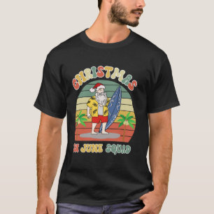 Christmas in June Santa Beach Surfing Fun T-Shirt
