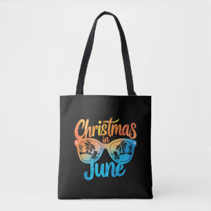 Christmas In June Sunglasses Funny Summer Vacation Tote Bag