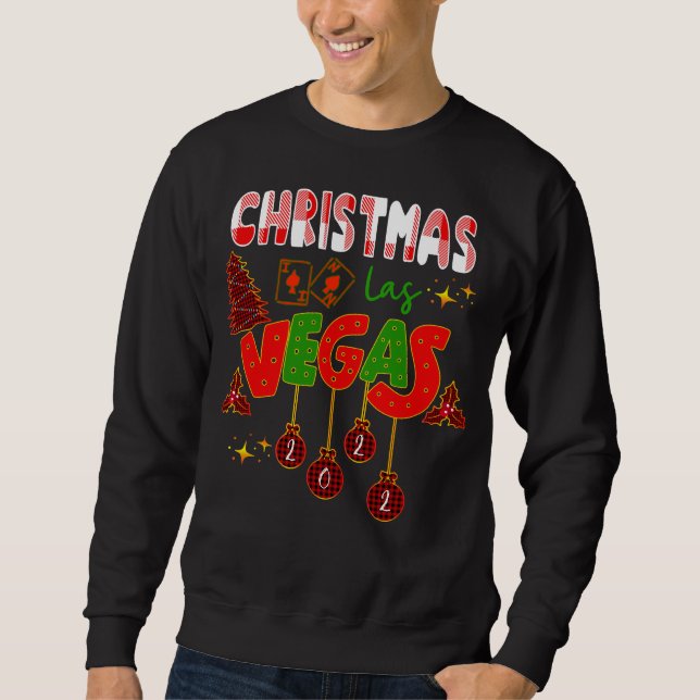 Christmas in Las Vegas Group Matching Typographic  Sweatshirt (Front)