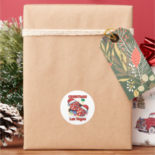 Christmas in Las Vegas Holiday Vibes Classic Round Sticker