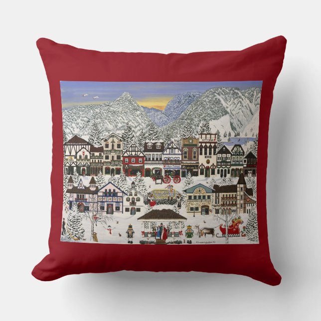 "Christmas" in Leavenworth, Washington Cushion (Front)