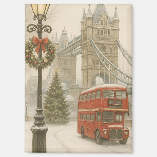 Christmas in London Gift for Traveler Holiday Magnet