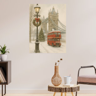 Christmas in London Gift for Traveler Holiday Poster