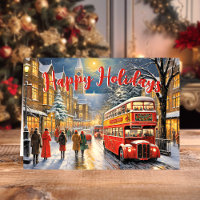 Christmas in London: Red Bus Street Scene