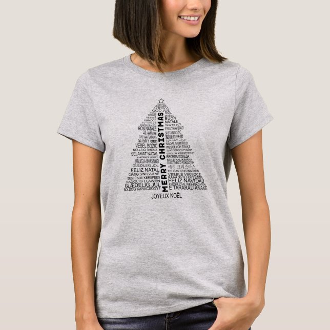 🎄 Christmas in many languages  T-Shirt (Front)