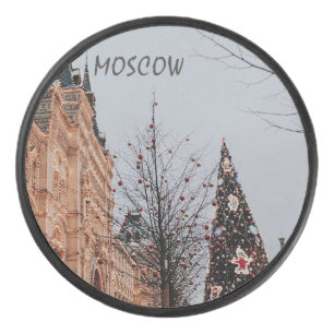 Christmas in Moscow Hockey Puck