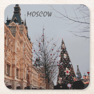 Christmas in Moscow        Square Paper Coaster