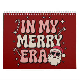 Christmas in My Merry Era Cute Groovy Xmas Calendar