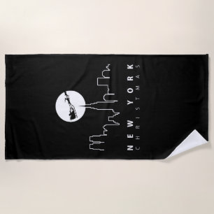 Christmas in New York City Beach Towel