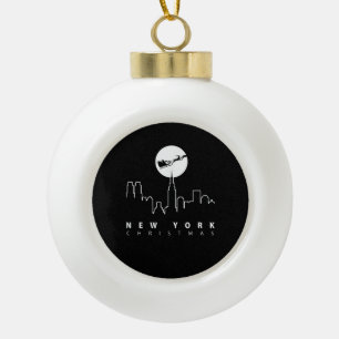 Christmas in New York City Ceramic Ball Christmas Ornament