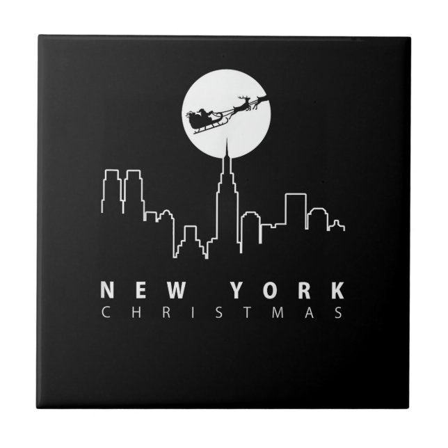 Christmas in New York City Ceramic Tile (Front)