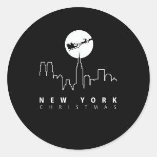 Christmas in New York City Classic Round Sticker