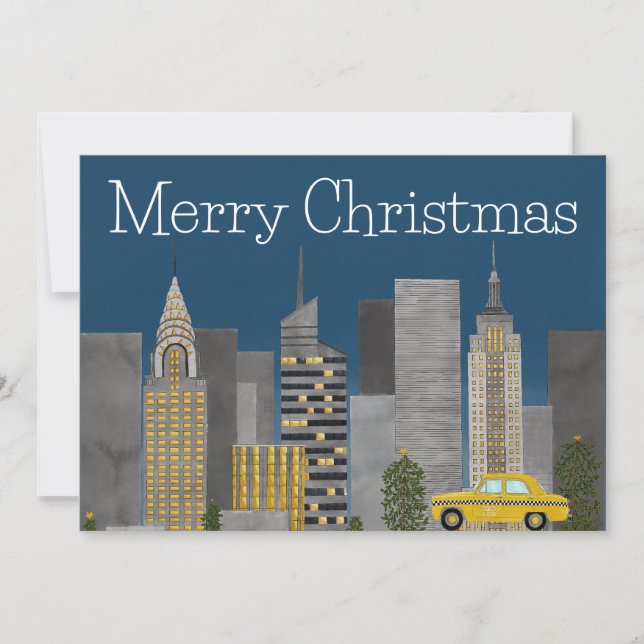 Christmas in New York City Customisable  Holiday Card (Front)