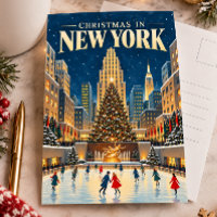 Christmas in New York Vintage Travel Retro