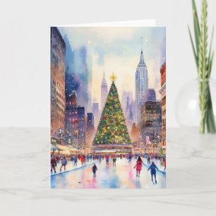 Christmas in New York Watercolor Card