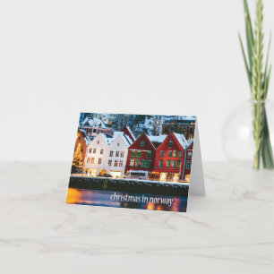 Christmas in Norway, Bergen Scene Holiday Card