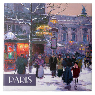 Christmas in Paris. Christmas Gift Ceramic Tiles